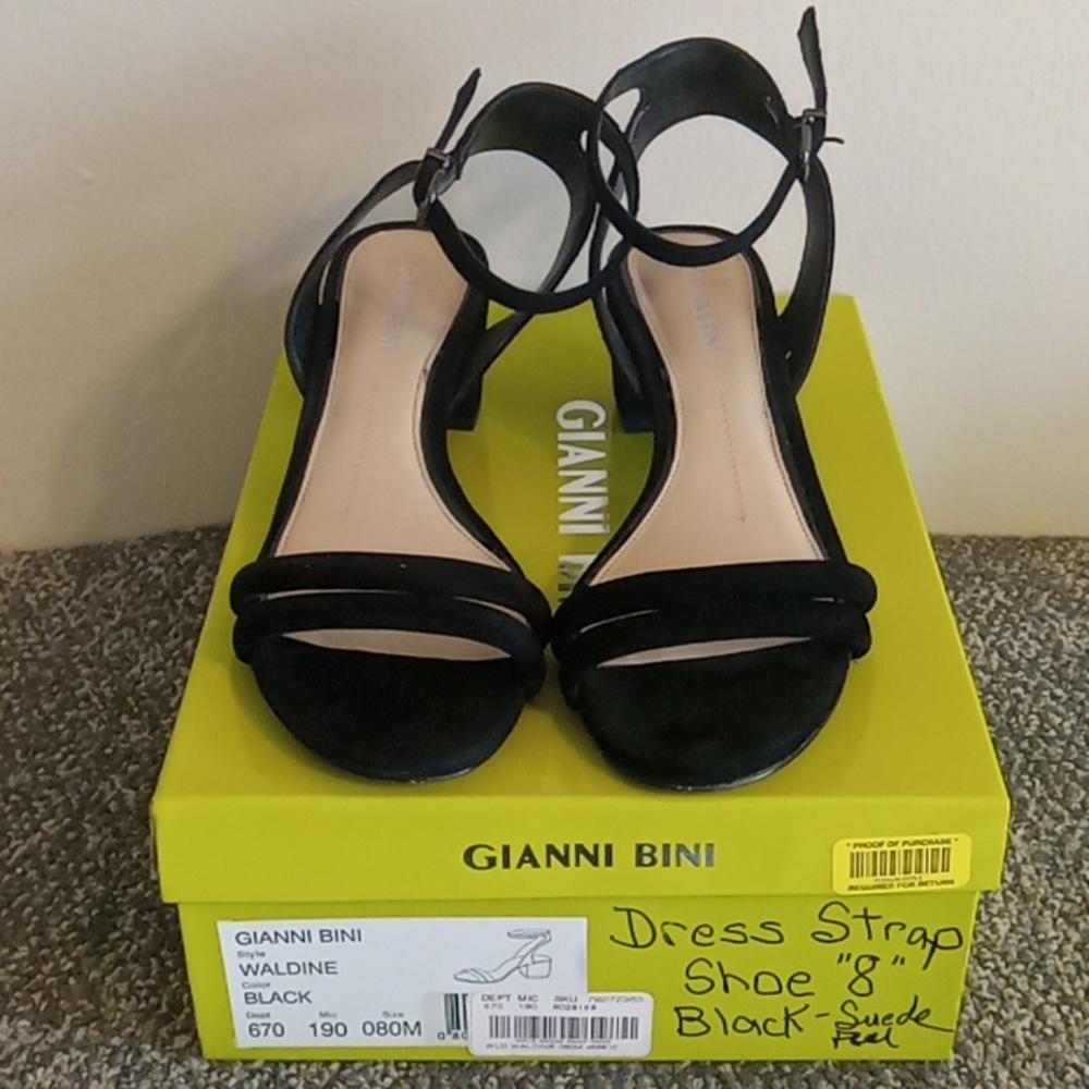 Gianni Bini Waldine women's sandals double strap suede black size 8